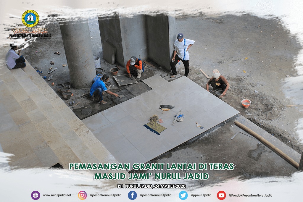 20220324 pemasangan granit teras masjid 10 Nuruljadid net