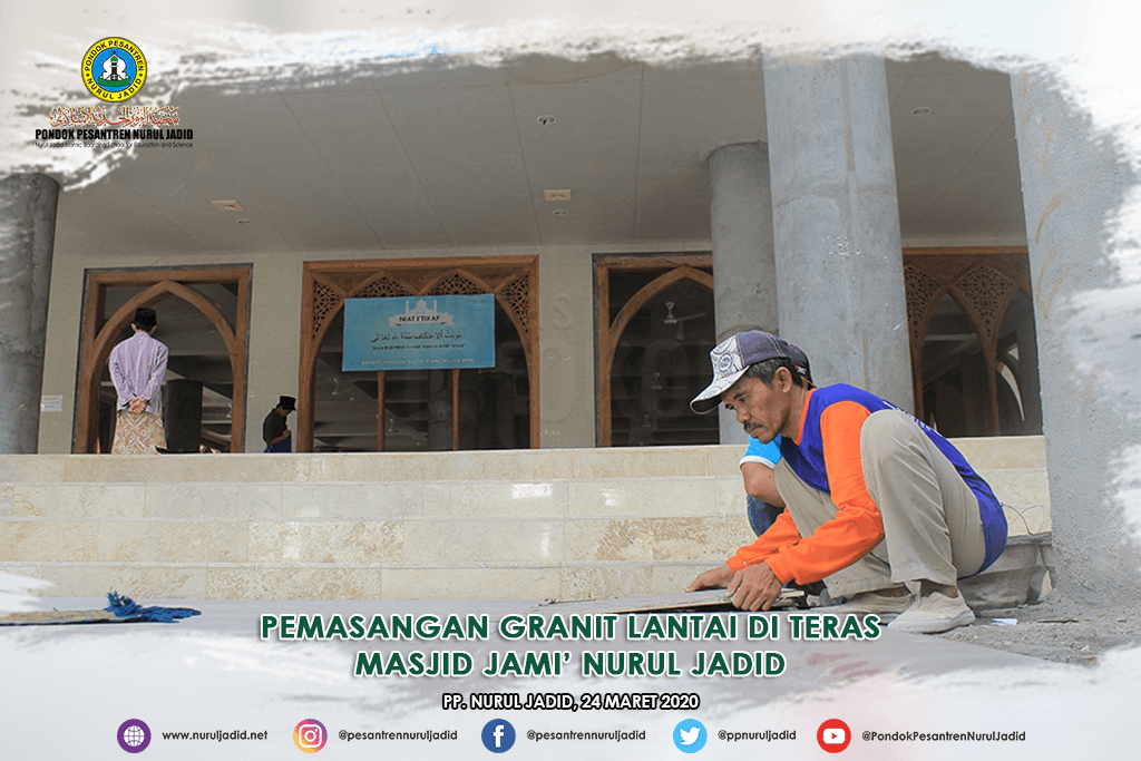 Galeri Foto Pemasangan Granit Lantai di Teras Masjid Jami 